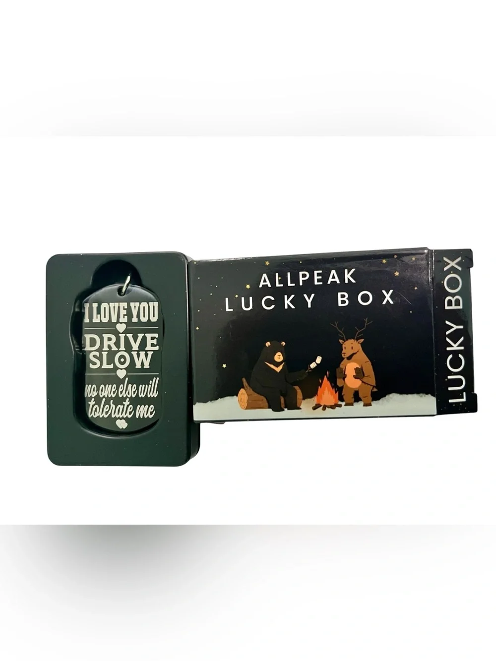 I Love You Drive Slow - Black Keychain - Thoughtful Message - NIB
